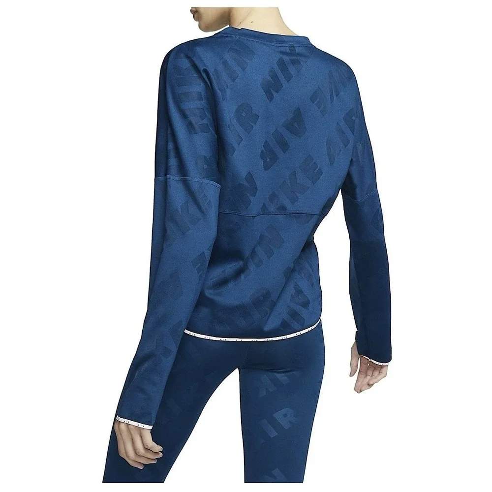 Nike Air Dri Fit Crew Training Top Womens‎ Sz 1X Blue Crop Long Sleeve